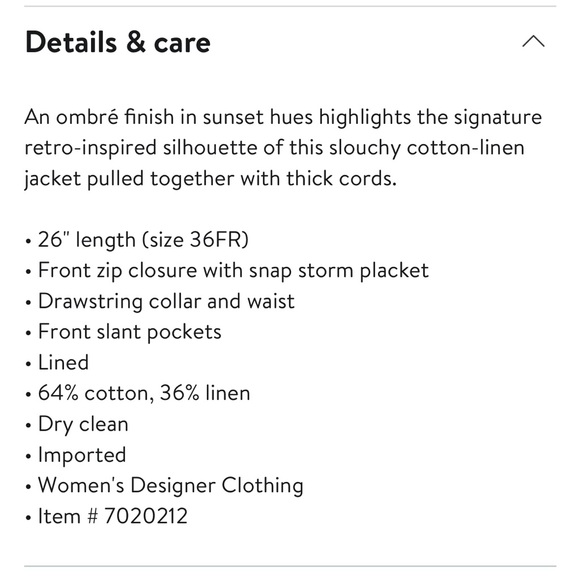 Isabel Marant Kalastd Sunset Ombré Cotton and Linen Jacket size 36 FR - Picture 8 of 8